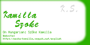 kamilla szoke business card
